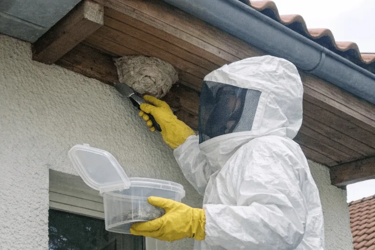 Fachgerechte Beseitigung eines Nestes im Dachstuhl